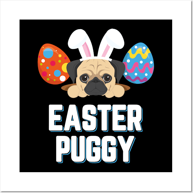 Easter Puggy Cute Dog Pug Funny Easter Wall Art by trendingoriginals